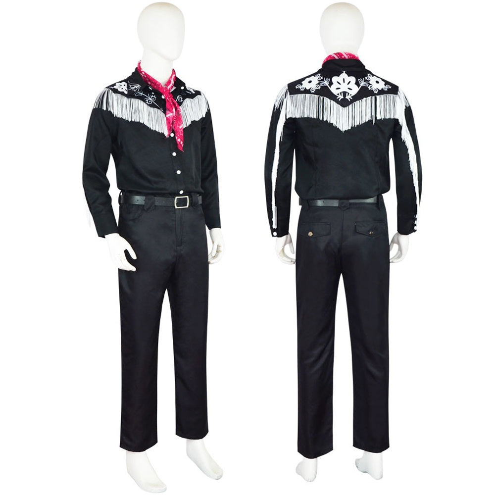 Movie Barbie Ken Black Shirt Pants Set Cosplay Costume