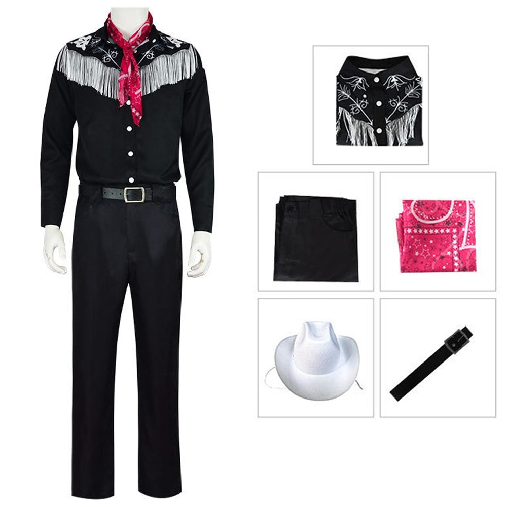 Movie Barbie Ken Black Shirt Pants Set Cosplay Costume