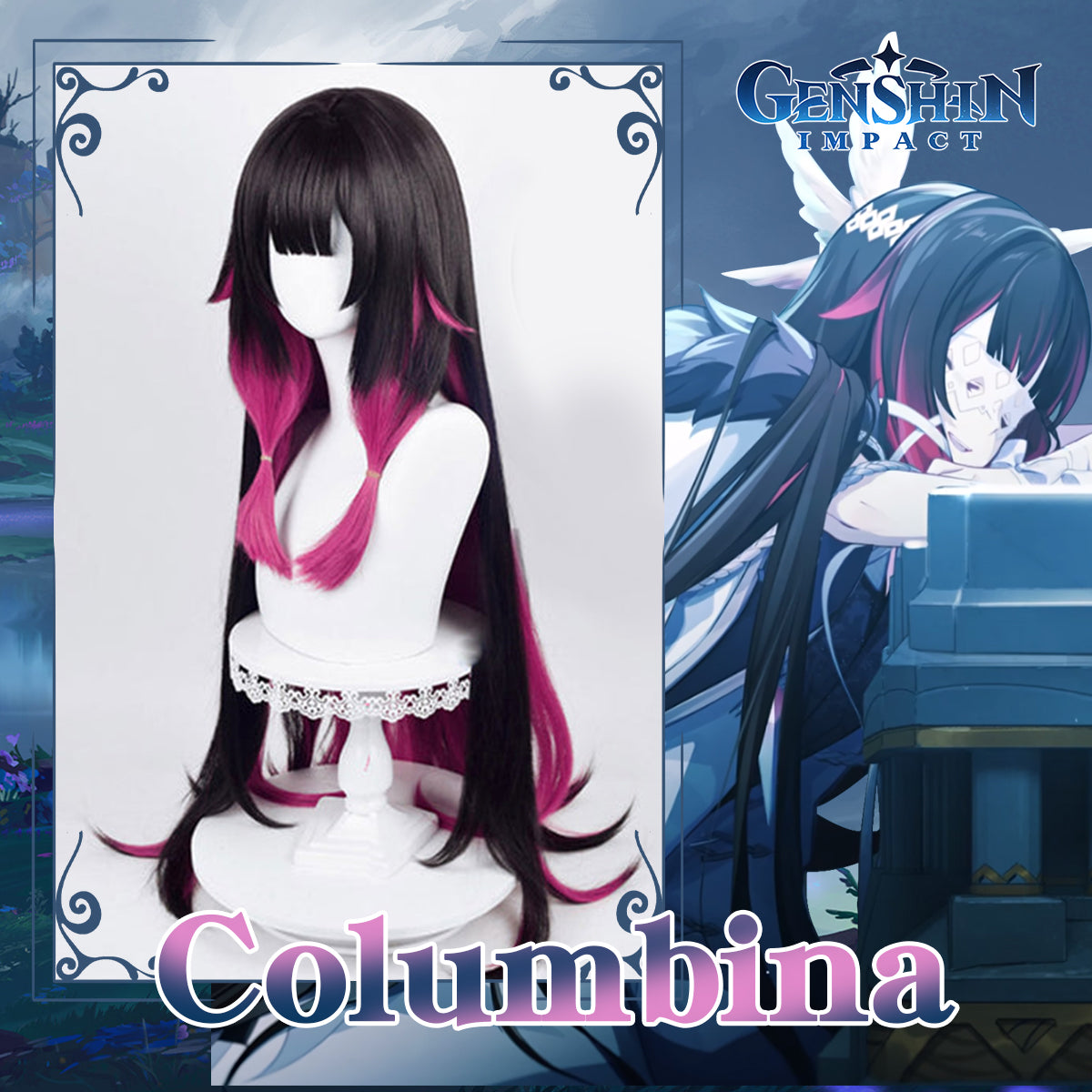 Genshin Impact Fatui Columbina Cosplay Wig