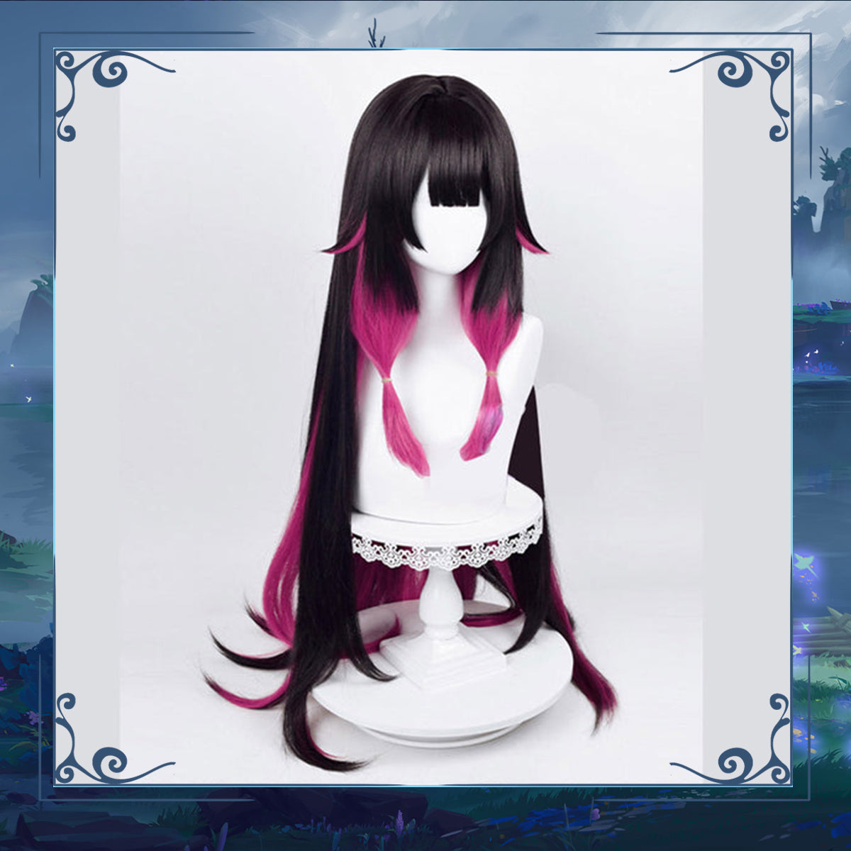 Genshin Impact Fatui Columbina Wig Heat Resistant Synthetic Hair