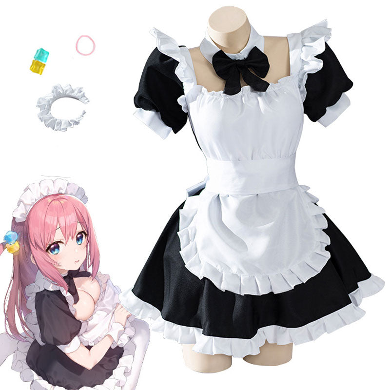 Anime Bocchi the Rock! Hitori Gotou Maid Cosplay Costumes