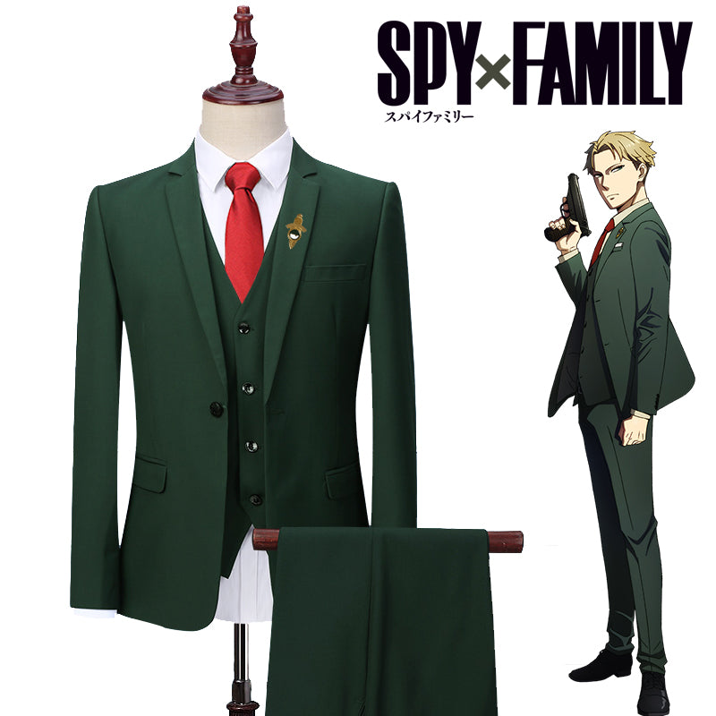 Anime Spy x Family Loid Forger Cosplay Costumes Twilight Green Suit Brooch Pants Vest Gloves Outfit