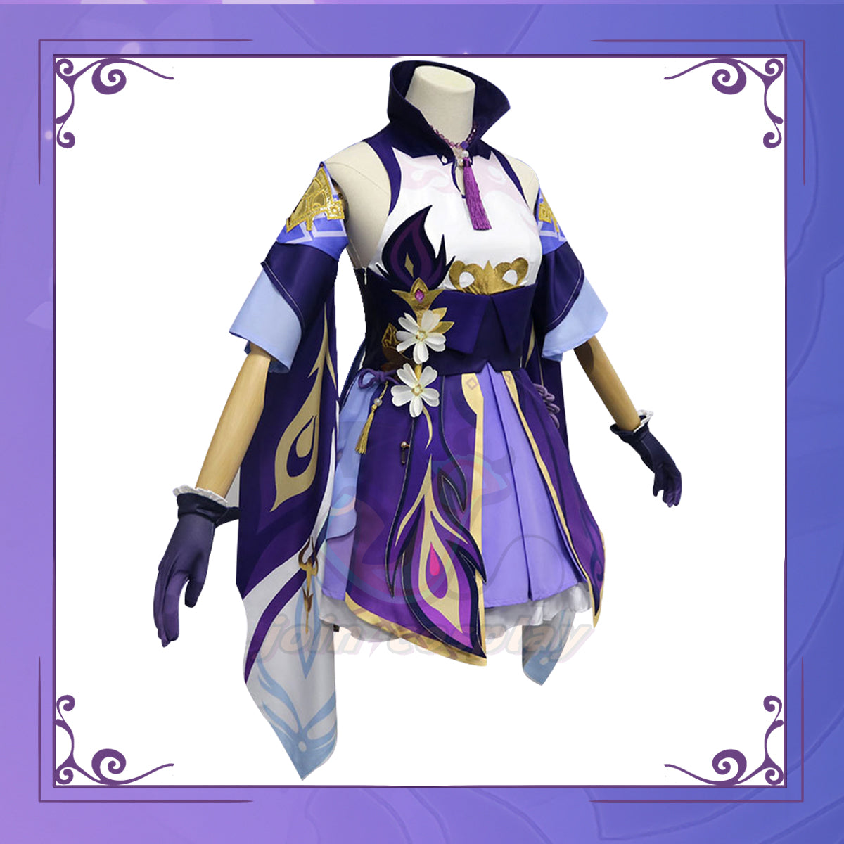 Genshin Impact Keqing Cosplay Costume Ke Qing Purple Dress Outfits