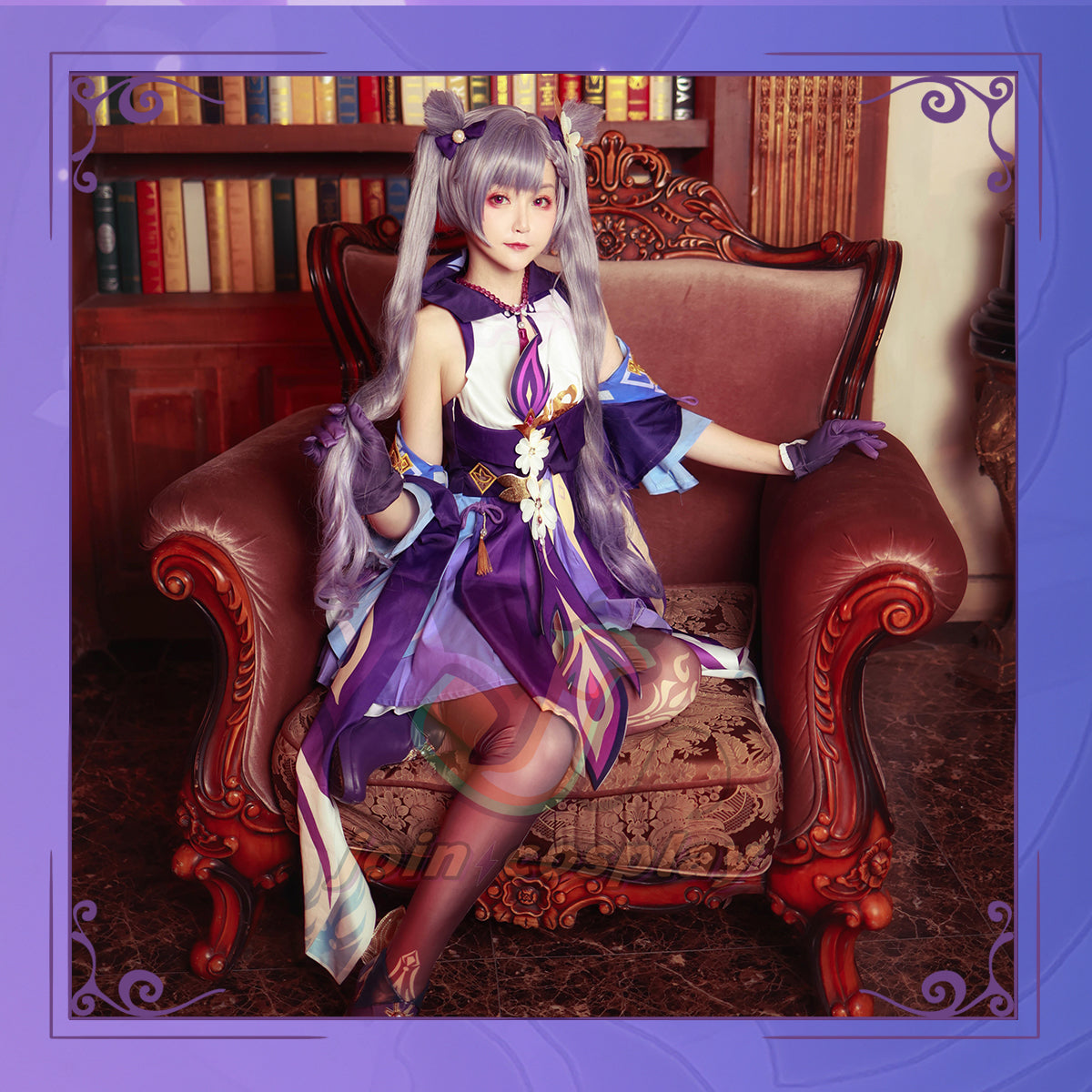 Genshin Impact Keqing Cosplay Costume Ke Qing Purple Dress Outfits