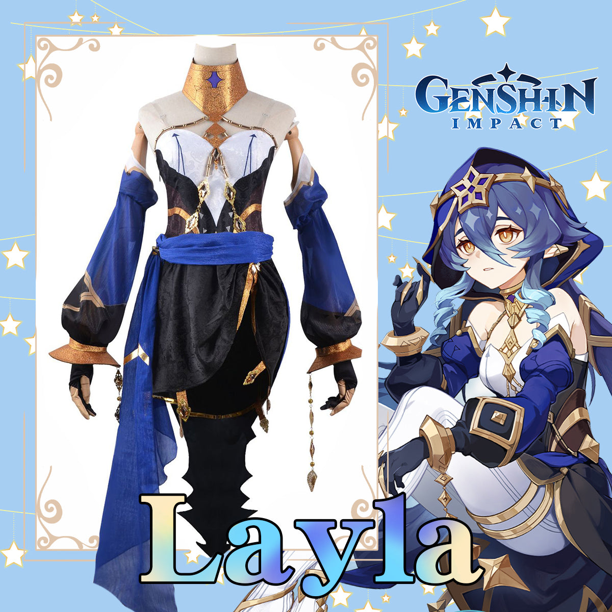 Genshin Impact Layla Cosplay Costume
