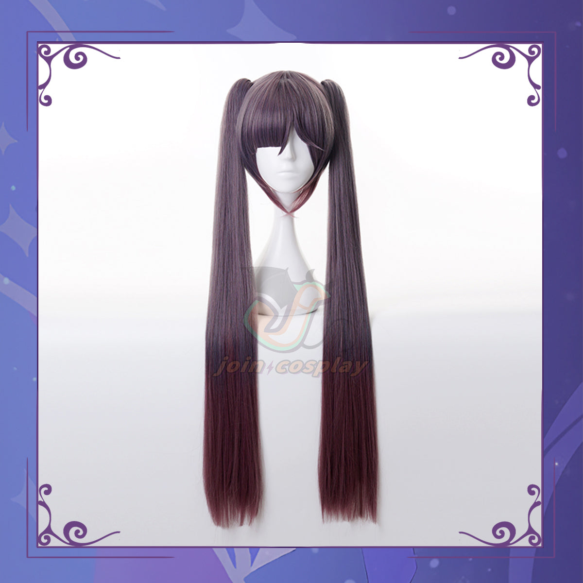 Genshin Impact Mona Purple Ponytail Cosplay Wig