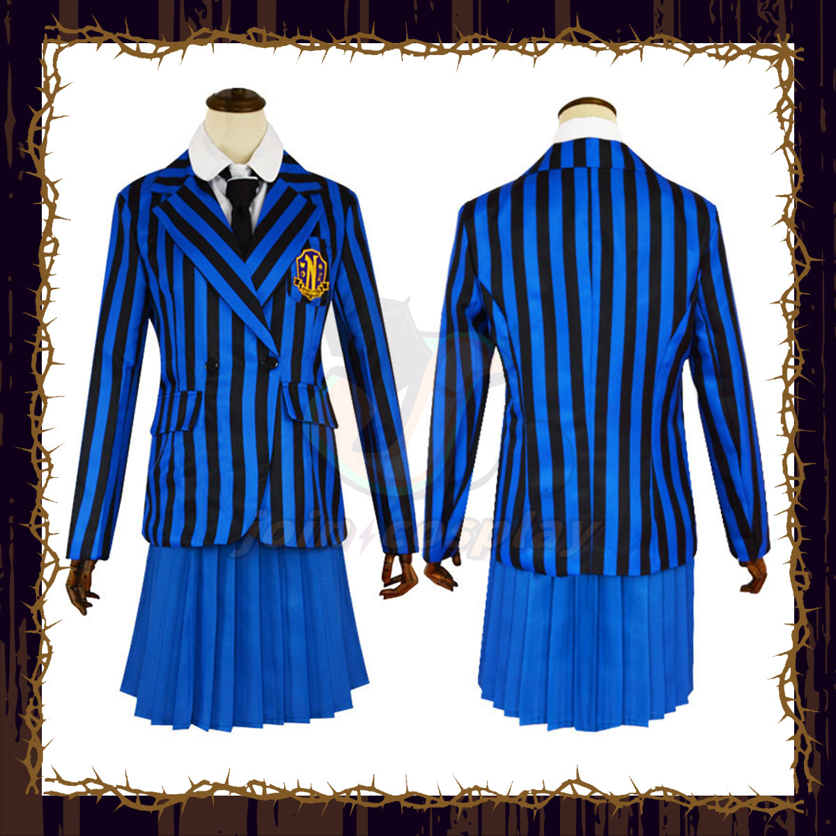 Wednesday (2022) Nevermore Academy Uniform Blue Female Cosplay Costume Suit