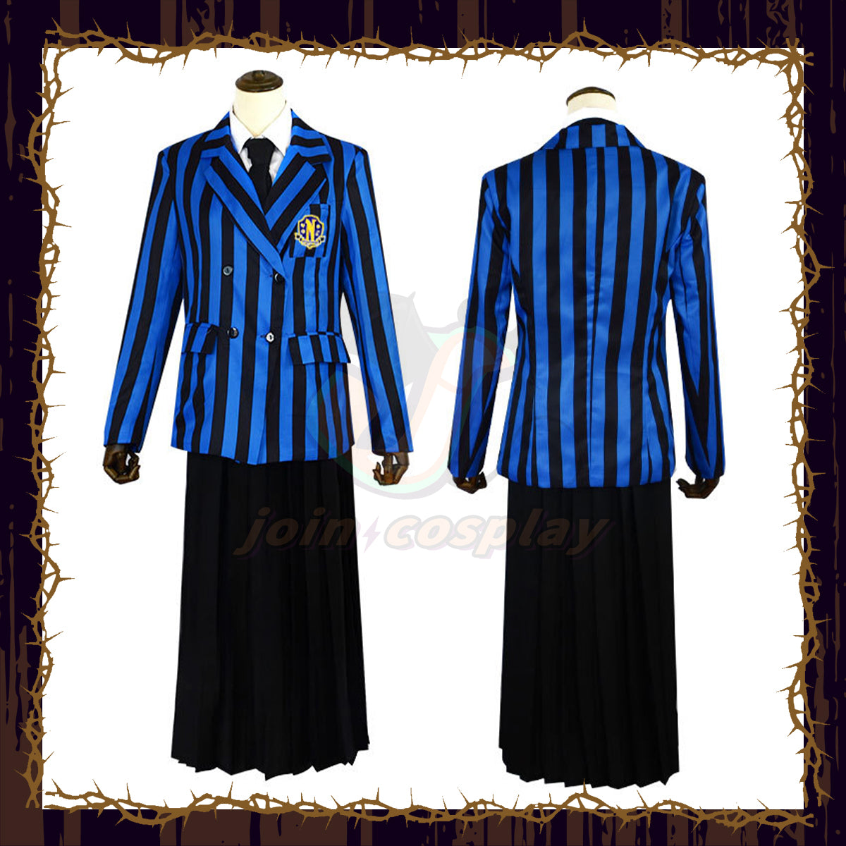 Wednesday (2022) Nevermore Academy Uniform Blue Female Cosplay Costume Suit