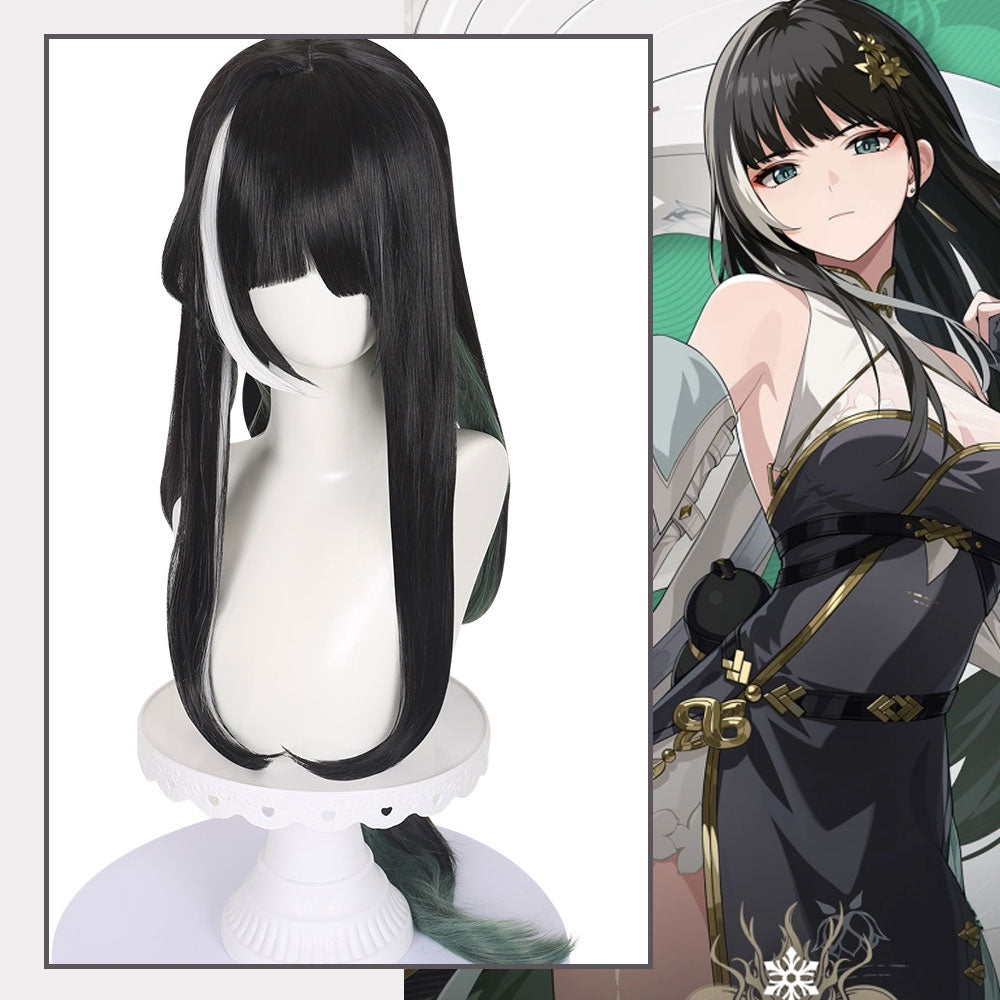 Baizhi Cosplay Wig Game Wuthering Waves Black Long Hair