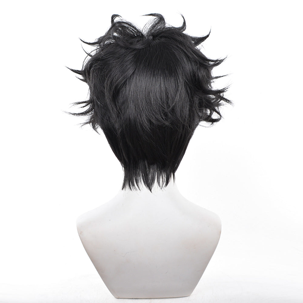 Ken Takakura Cosplay Wig Anime Dandadan Black Curly Short Hair