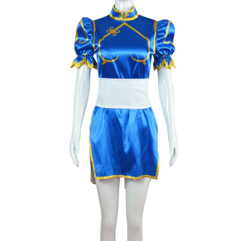 Game Street Fighter：The Legend of Chun-Li Cosplay Costume Blue Dress