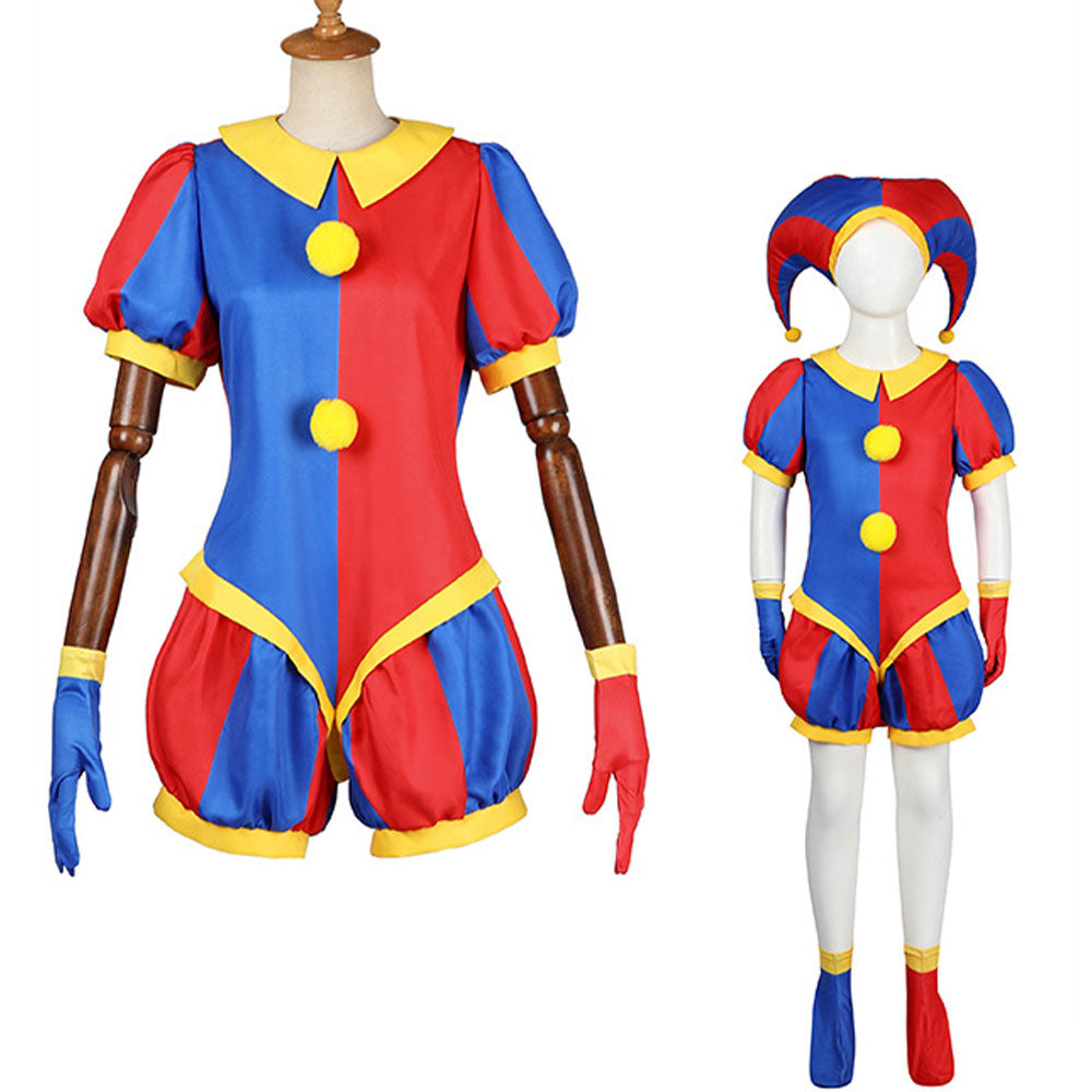 Pomni Cosplay Costume Anime The Amazing Digital Circus Jumpsuit Hat