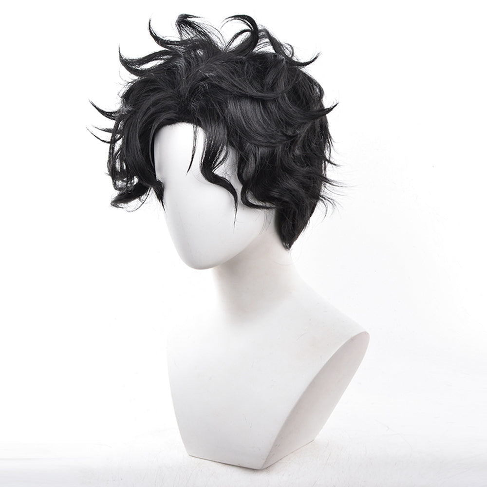 Ken Takakura Cosplay Wig Anime Dandadan Black Curly Short Hair