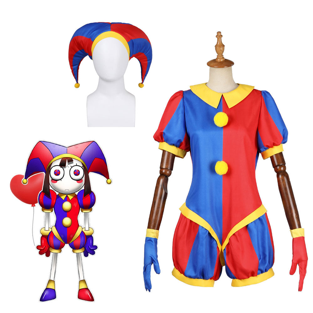 Pomni Cosplay Costume Anime The Amazing Digital Circus Jumpsuit Hat