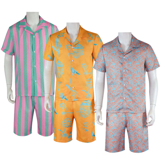Movie Barbie Ken Cosplay Costume Hawaiian Beachwear Shirts Shorts