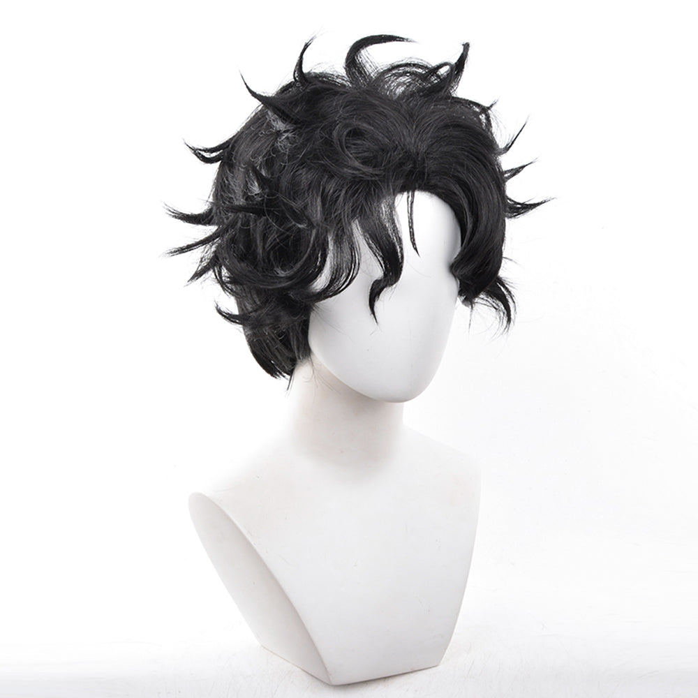 Ken Takakura Cosplay Wig Anime Dandadan Black Curly Short Hair