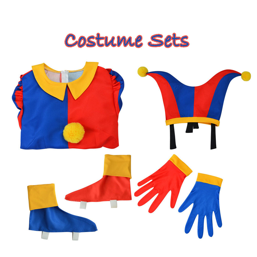 The Amazing Digital Circus Pomni Jumpsuit Cosplay Costume Bodysuit for Adult and Kids