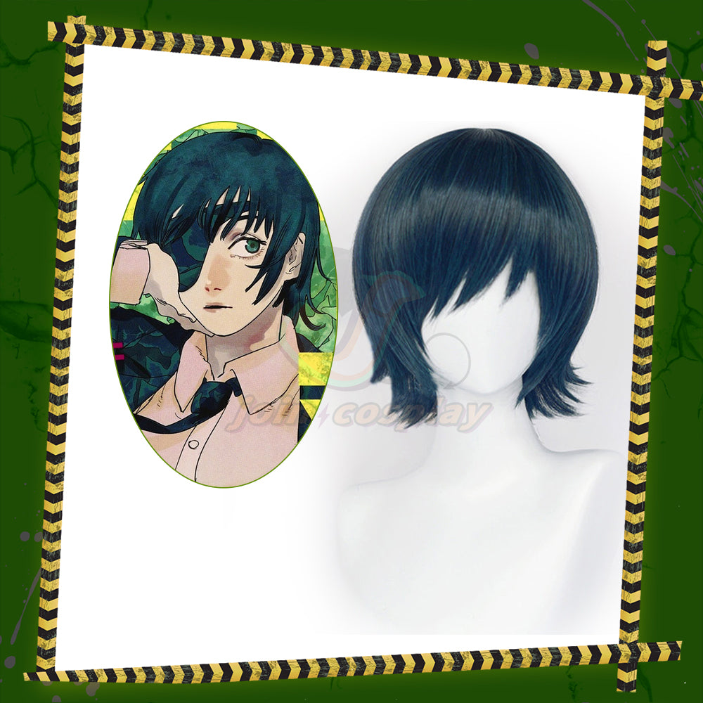 Anime Chainsaw Man Himeno Dark Blue Short Cosplay Wig