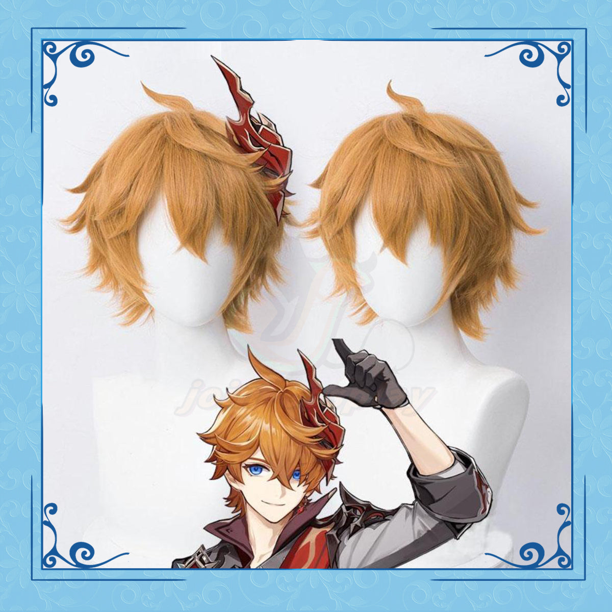 Genshin Impact Cosplay Orange Heat Resistant Synthetic Hair
