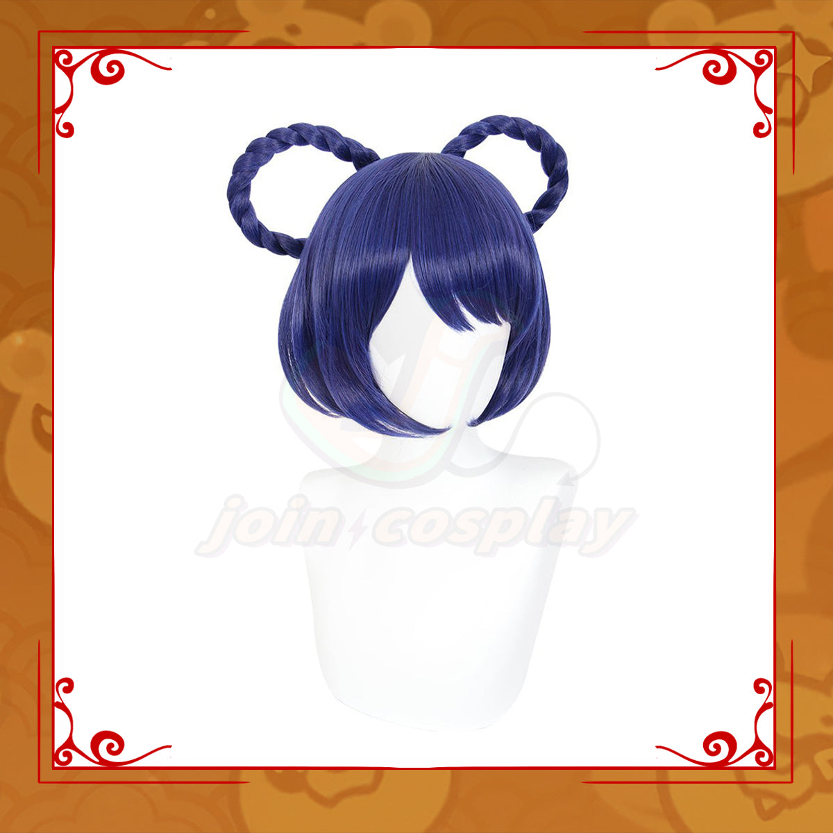 Genshin Impact XiangLing Short Dark Blue Braided Cosplay Wig