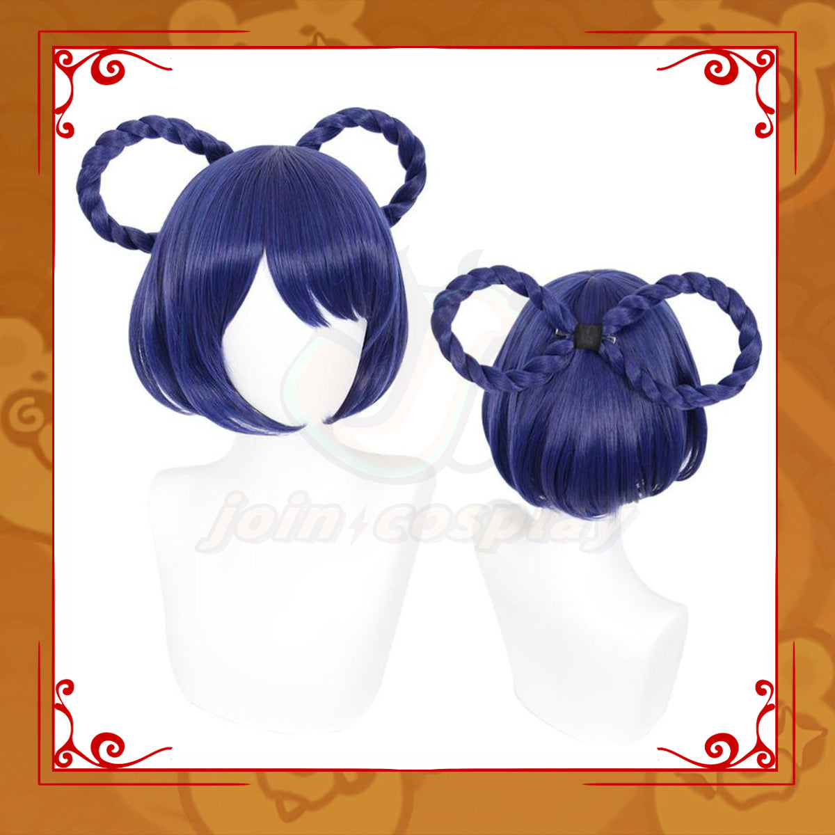 Genshin Impact XiangLing Short Dark Blue Braided Cosplay Wig