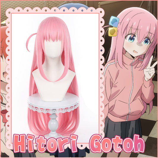 Bocchi the Rock Hitori Gotou Long Pink Cosplay Wig