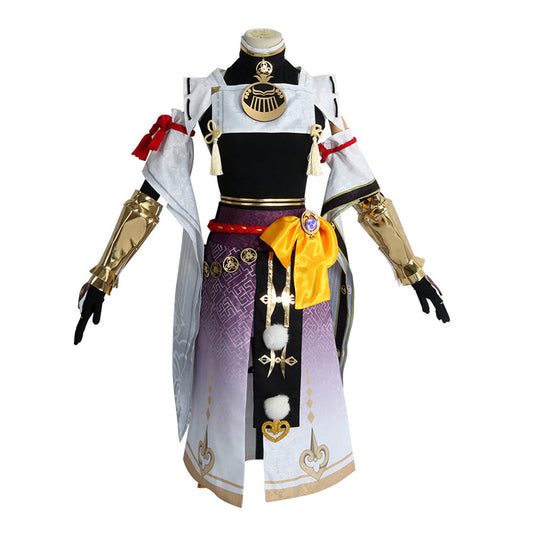 Genshin Impact Kujou Sara Purple Dress Cosplay Costume