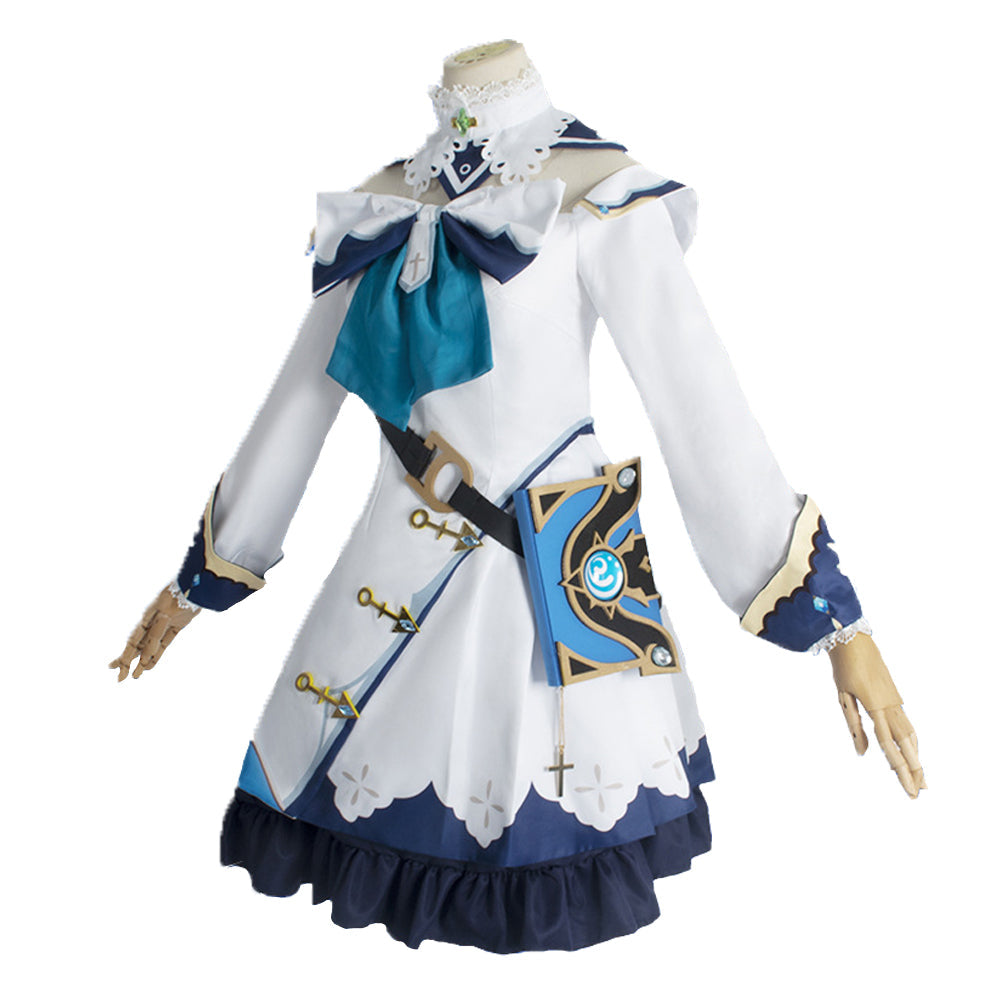 Genshin Impact Barbara White Dress Cosplay Costume