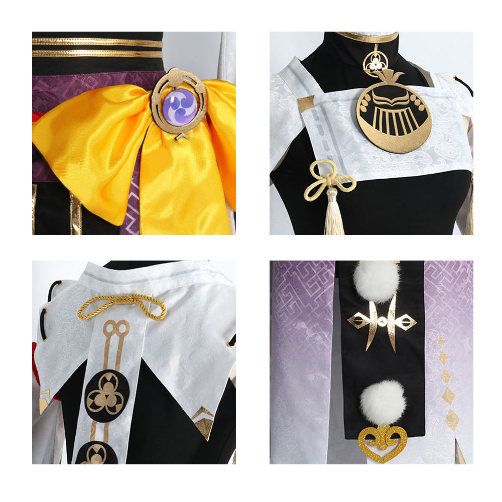 Genshin Impact Kujou Sara Purple Dress Cosplay Costume