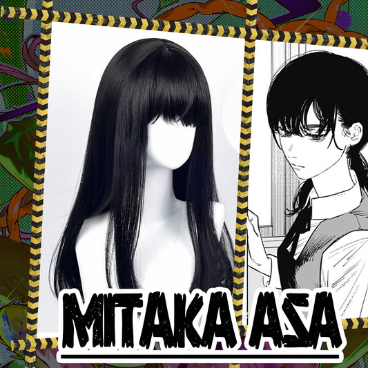 Chainsaw Man Mitaka Asa Black Long Cosplay Wig