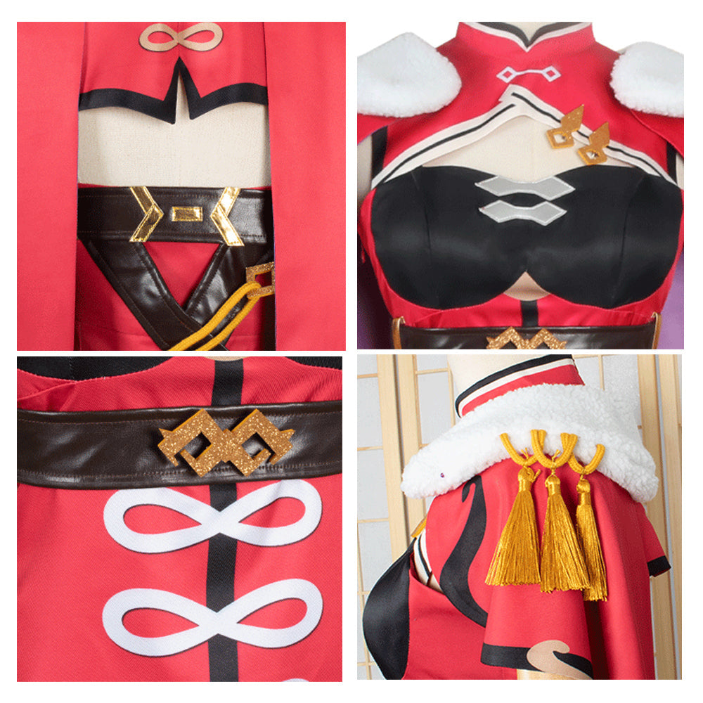 Genshin Impact Beidou Red Dress Cosplay Costume