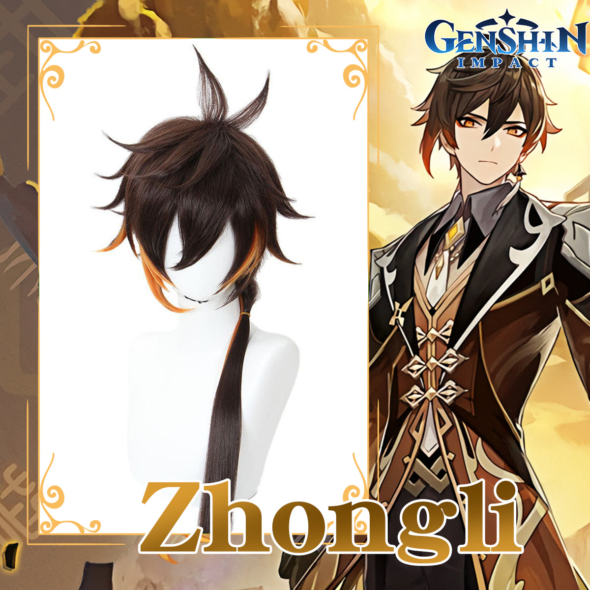 Genshin Impact Cosplay Zhongli Wig 