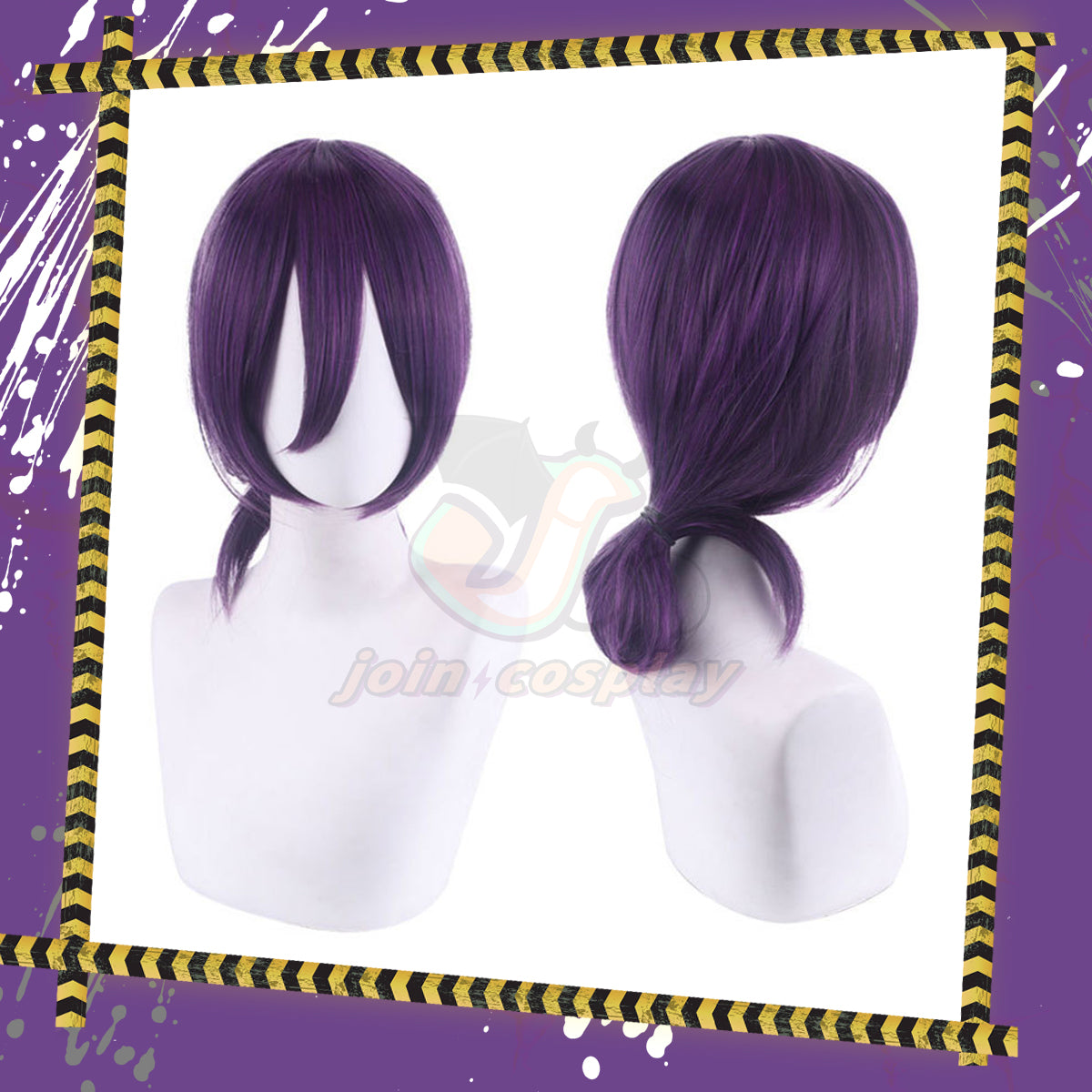 Reze Wig Dark Purple Hair Anime Chainsaw Man Cosplay