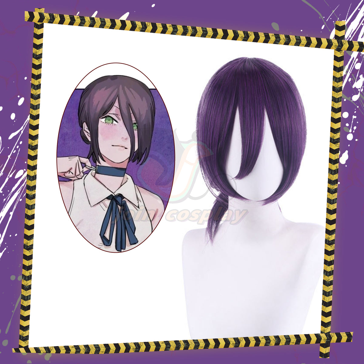 Anime Purple Wigs for Reze Cosplay Wig 