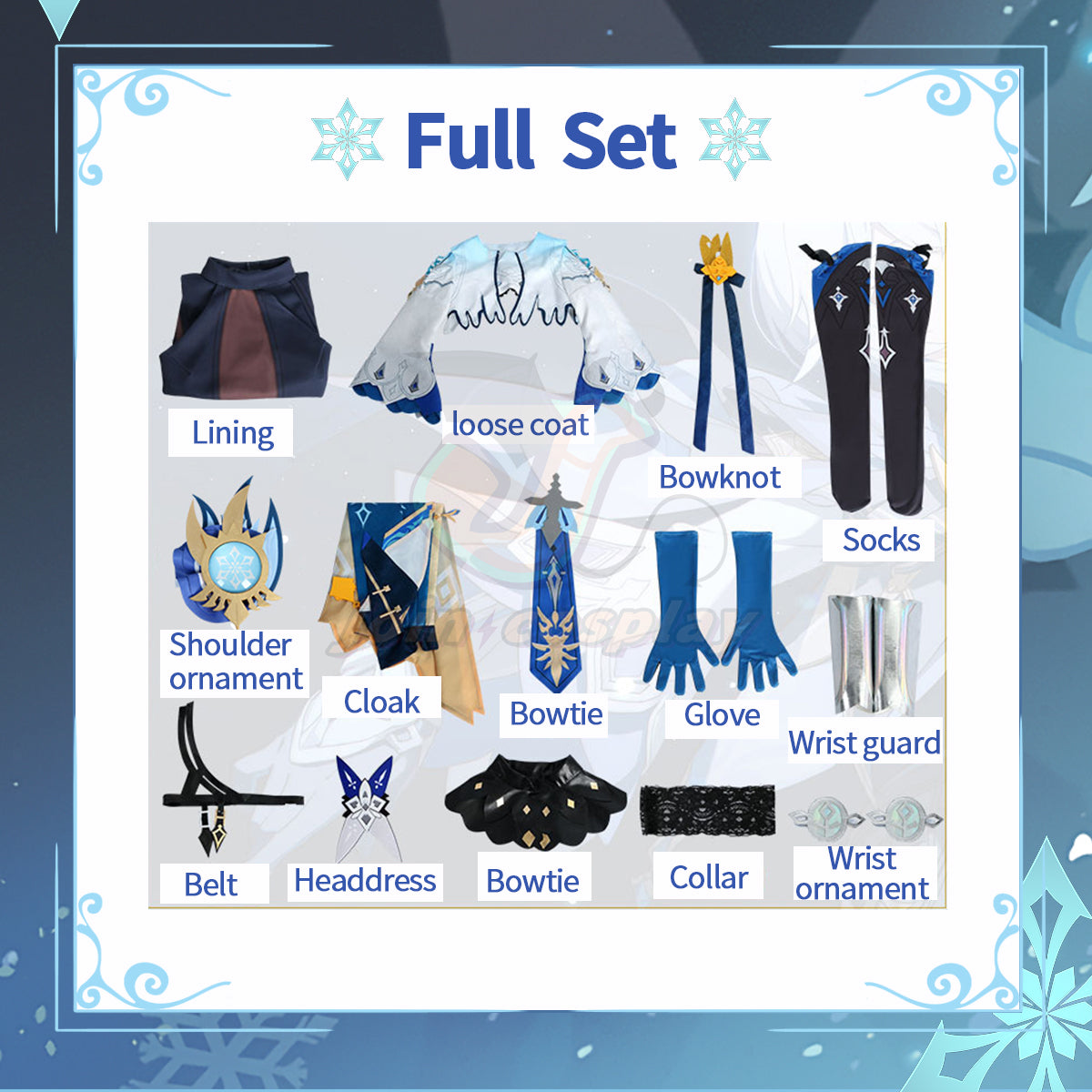 Game Genshin Impact Cosplay Eula Cosplay Costume