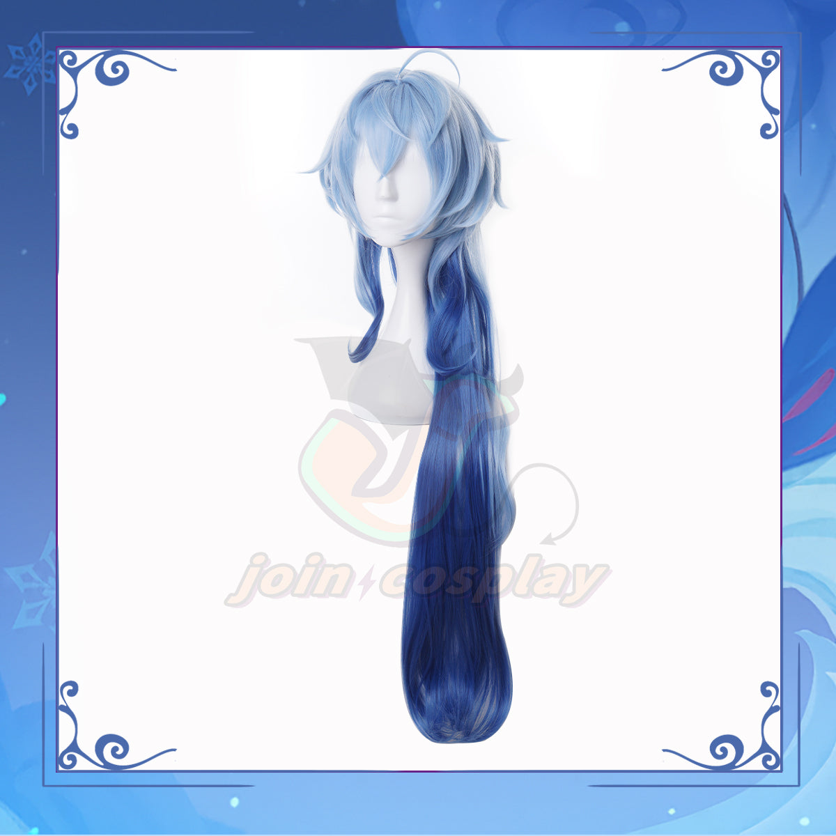Genshin Impact Ganyu Cosplay Wig Blue Gradient 