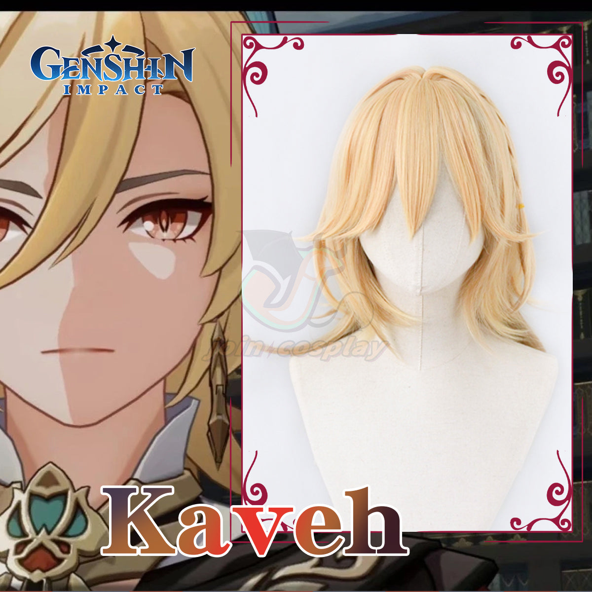 Genshin Impact Kaveh Cosplay Wig