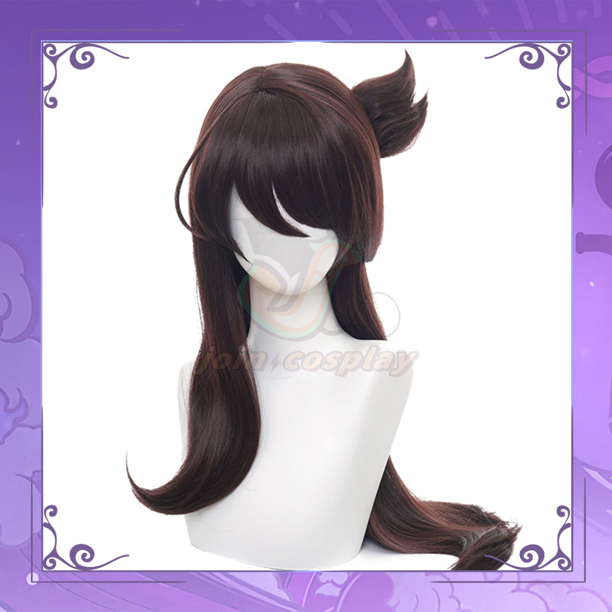 Game Genshin Impact Beidou Dark Brown Long Cosplay Wig