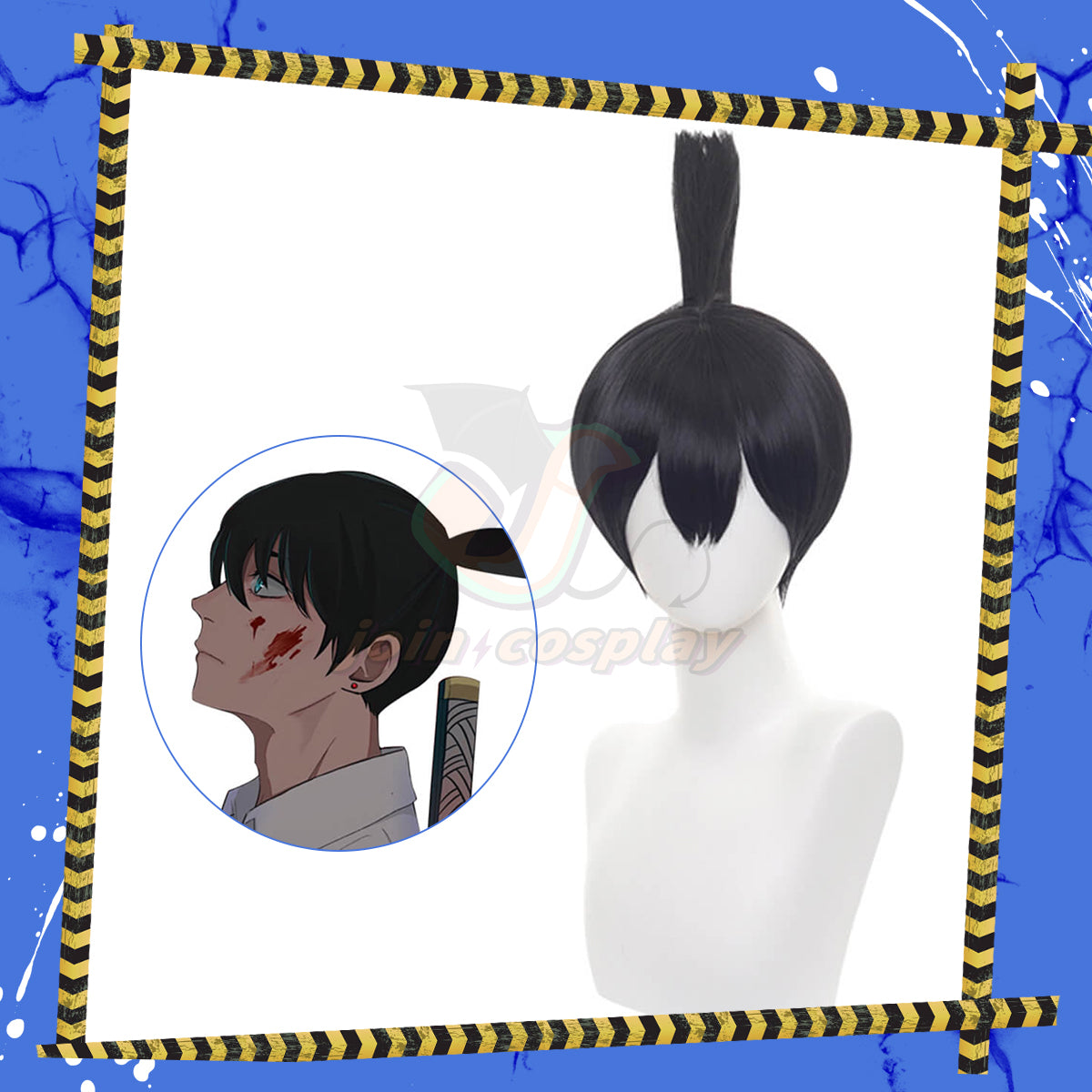 Chainsaw Man Hayakawa Aki Cosplay Wig Blue Black Hair Wig Halloween Role Play