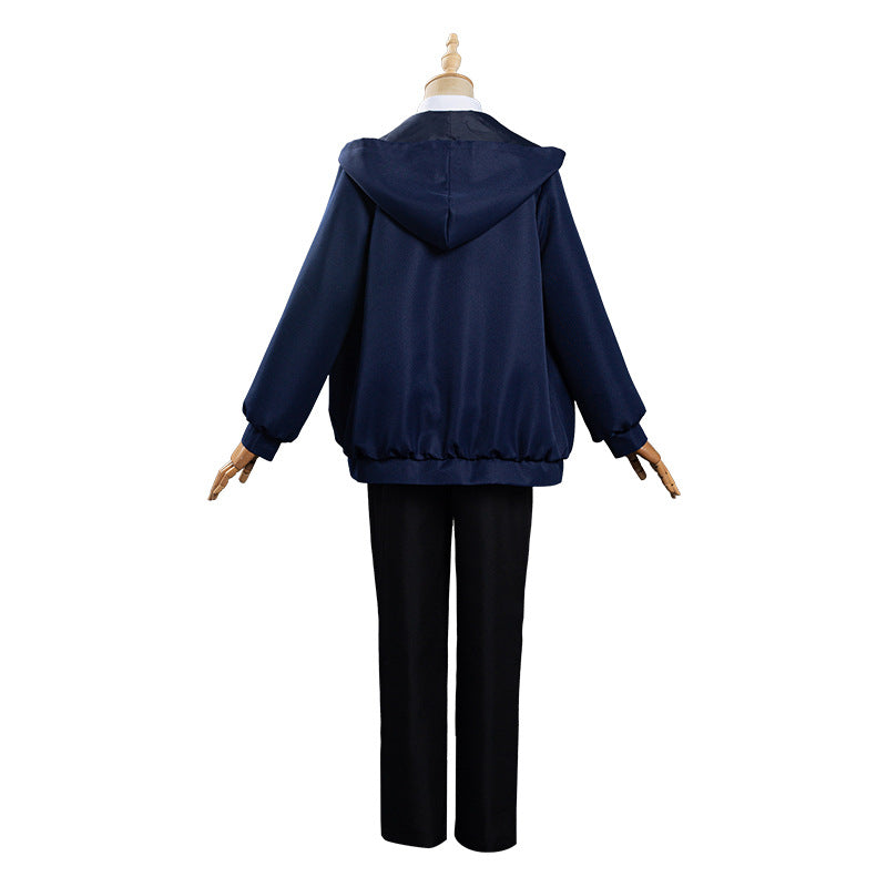 Anime Chainsaw Man Power Cosplay Costume Blue Jacket Uniform Outfit Blood Fiend Devil Women