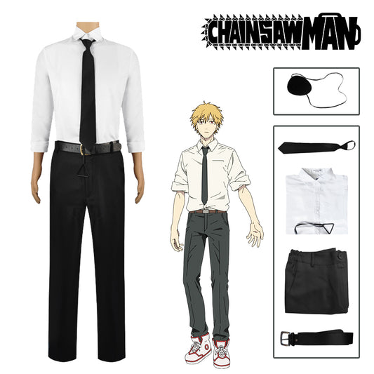 Anime Chainsaw Man Denji Cosplay Costume Public Safety Devil Hunter Uniform Shirt Tie Pants