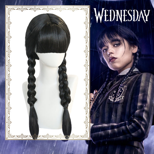 Wednesday Addams Black Cosplay Wig