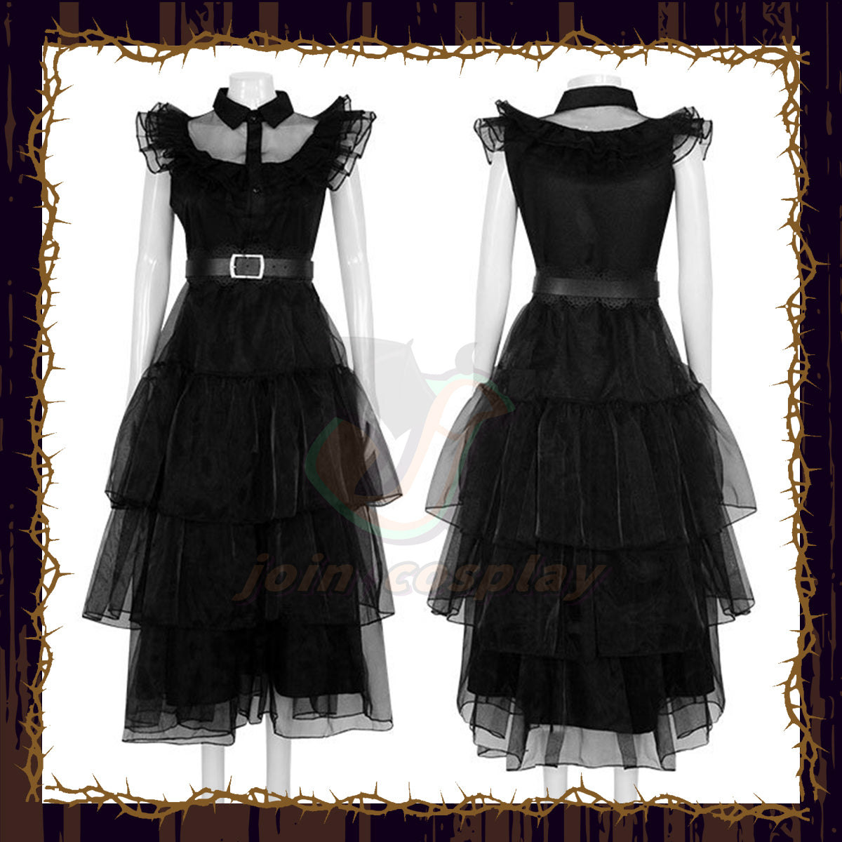 Wednesday (2022) Wednesday Addams Black Dress Cosplay Costume