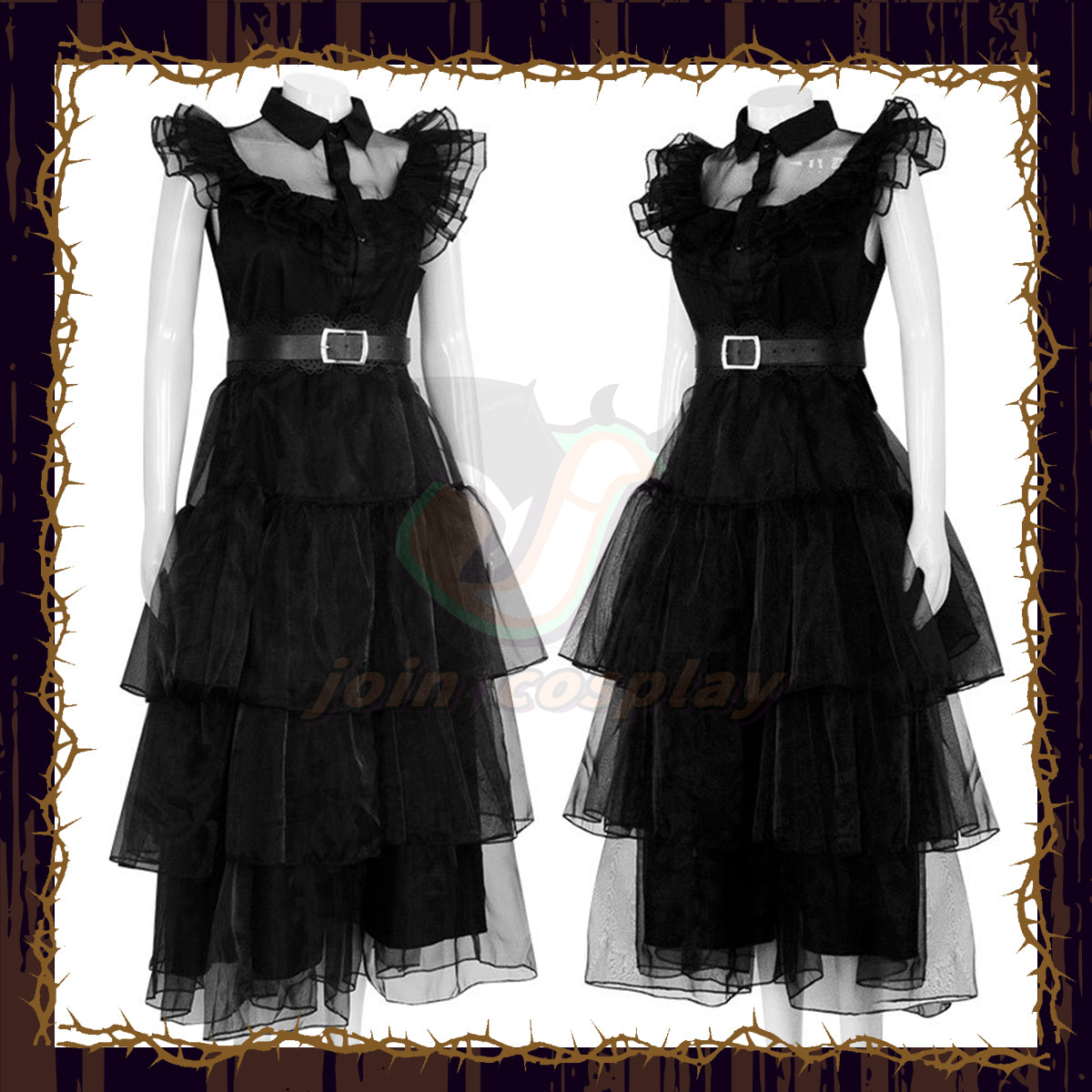 Wednesday (2022) Wednesday Addams Black Dress Cosplay Costume