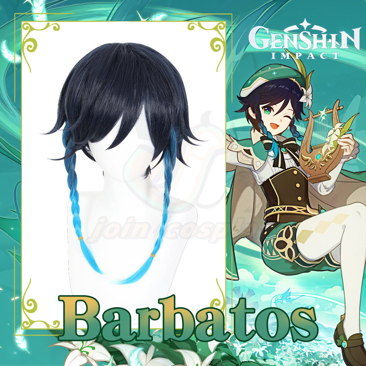 Genshin Impact-Venti Cosplay Wig
